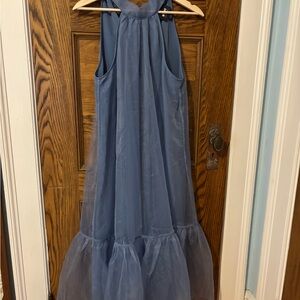 Elegant Blue Ruffle Dress